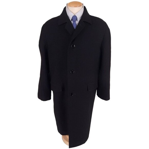 Lemaire Crombie Coat Size M Black Cotton Wool Blend Unisex NWT - Picture 2 of 16